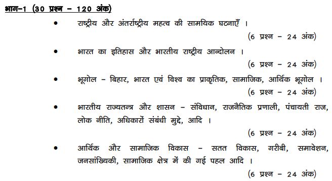 Bihar Part 1 Syllabus forest Guard