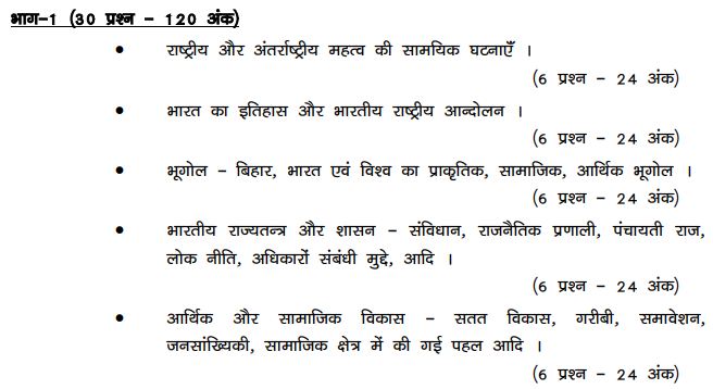 Bihar Part 1 Syllabus forest Guard